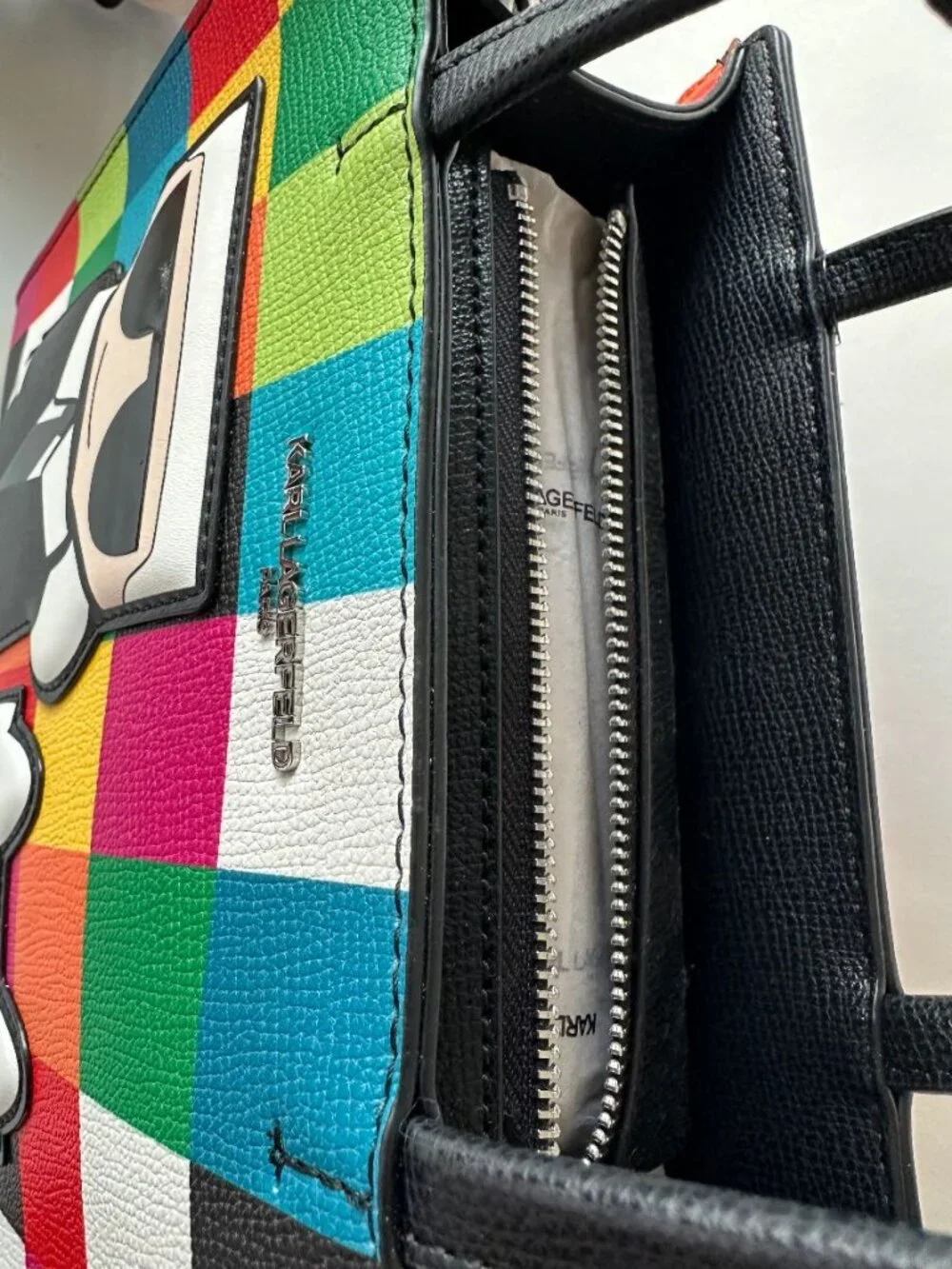 NWT $228 Karl Lagerfeld Maybelle‎ Pixel Satchel Crossbody Bag